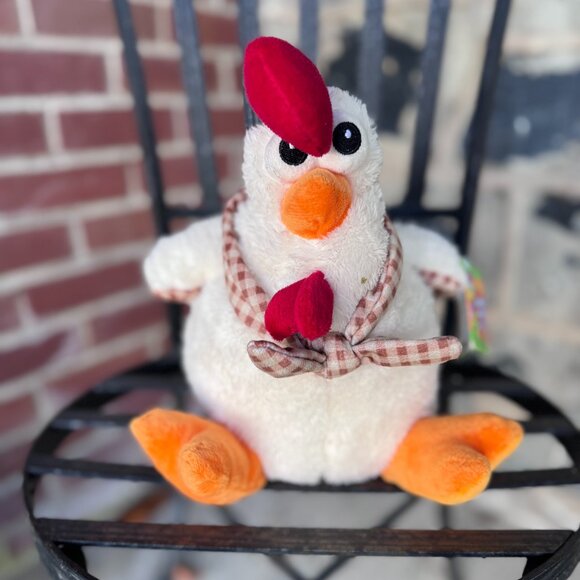 NWT Chicken Hen Plush Fluffy Shoulder Animal Happy Easter Shoulder Bag Purse - Picture 1 of 8